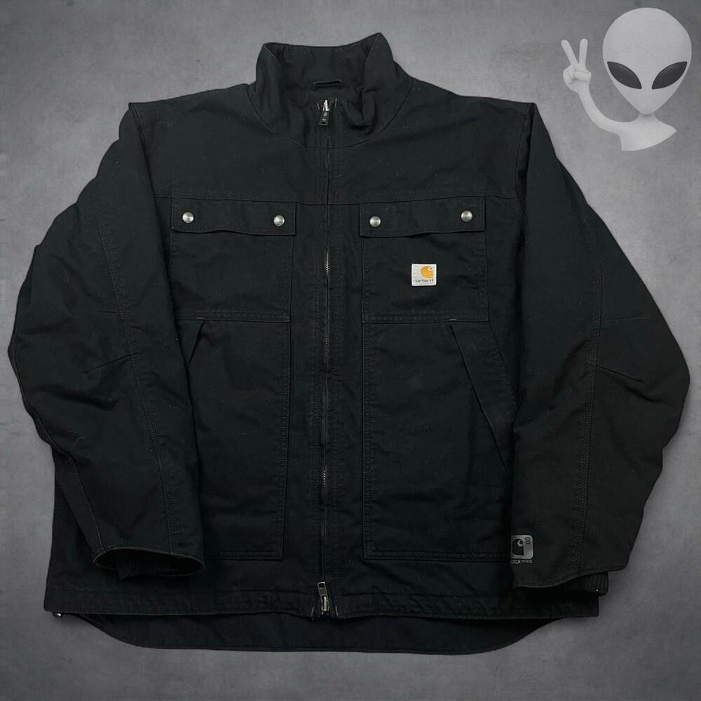 Carhartt Quick Duck Jefferson Traditional Jacket Size XL Reg Thinsulate Black - Picture 2 of 6